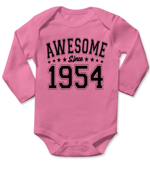 Awesome Since 1954 Birthday 1954 Vintage 1954 Long Sleeve Baby One-Piece