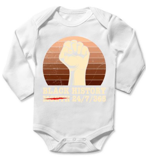 Black History Month USA History America African Long Sleeve Baby One-Piece