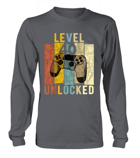 Mens 40th Birthday Level 40 Unlocked Video Gamer Long sleeved Unisex