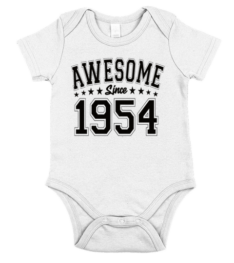 Awesome Since 1954 Birthday 1954 Vintage 1954 Short Sleeve Baby One-Piece