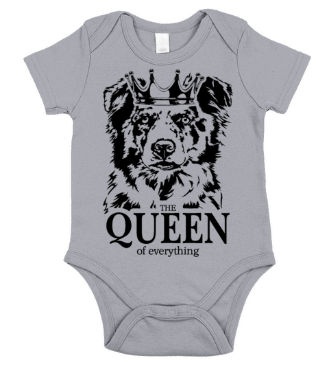 Border Collie Queen of Everything dog dad Short Sleeve Baby One-Piece