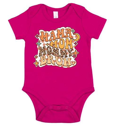 Funny Mama mom mommy bruh Gift for Mothers day Short Sleeve Baby One-Piece