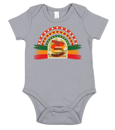Retro vintage Black History month unity heart Short Sleeve Baby One-Piece