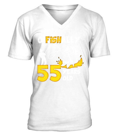 55th Birthday Fishing 1978 Vintage Fisherman Angle V-Neck T-shirt