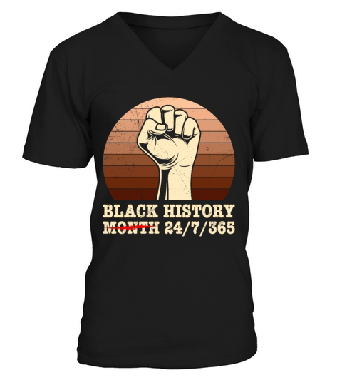 Black History Month USA History America African V-Neck T-shirt