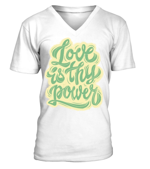 Power Love Quote Typography Lettering V-Neck T-shirt