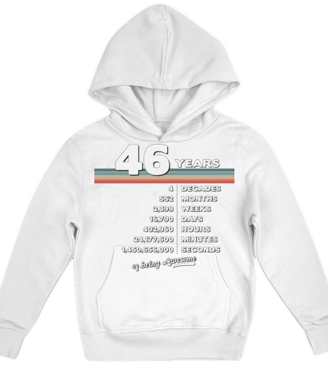46th Birthday Vintage 46 Years Old Retro 552 Kids Hoodie
