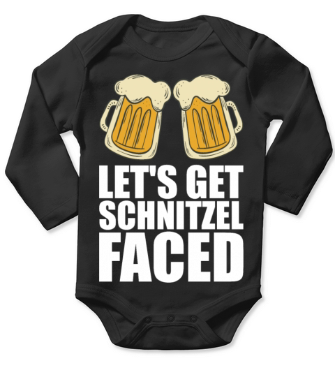 Lets Get Schnitzel Faced Long Sleeve Baby One-Piece