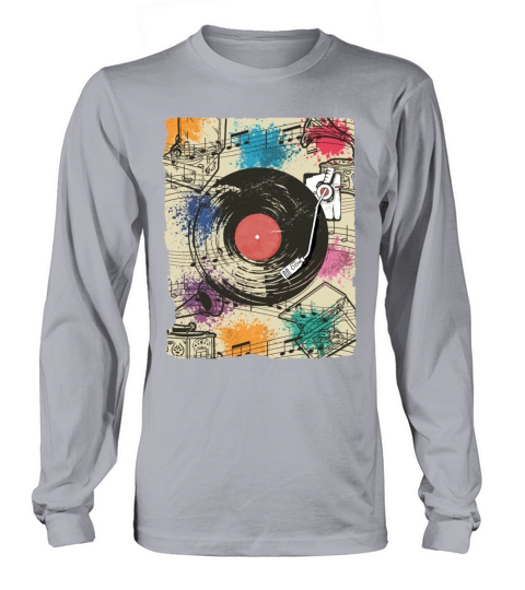 80s Vinyl Turntable Music Player Retro DJ Musicia Long sleeved Unisex