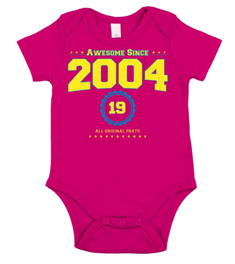 Awesome 2004 Shirt for Men Women 19 Year Old 19th Short Sleeve Baby One-Piece