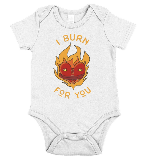Heart In Flames Badge Vintage Tattoo Art Short Sleeve Baby One-Piece