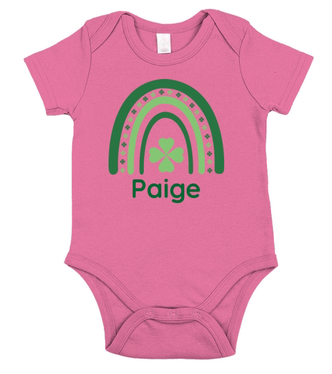 Paige Clover Charm Boho Rainbow Short Sleeve Baby One-Piece