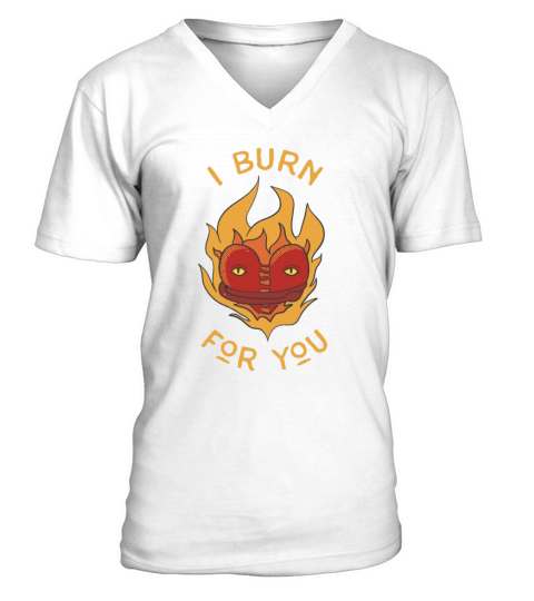 Heart In Flames Badge Vintage Tattoo Art V-Neck T-shirt