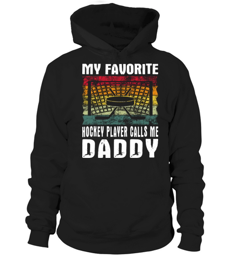 My Favorite Hockey Player Daddy Vintage Text Hoodie Unisex