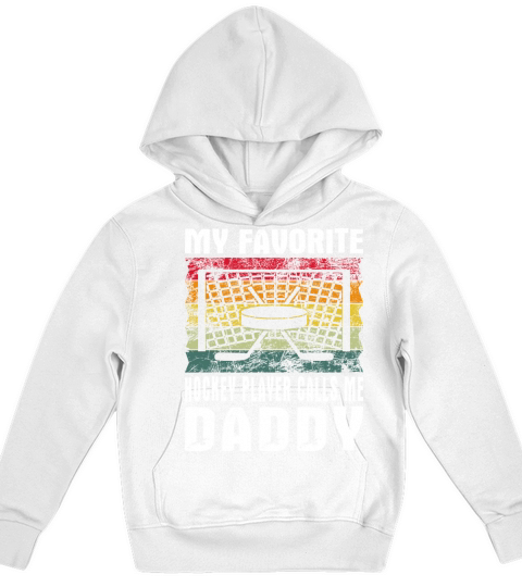 My Favorite Hockey Player Daddy Vintage Text Kids Hoodie