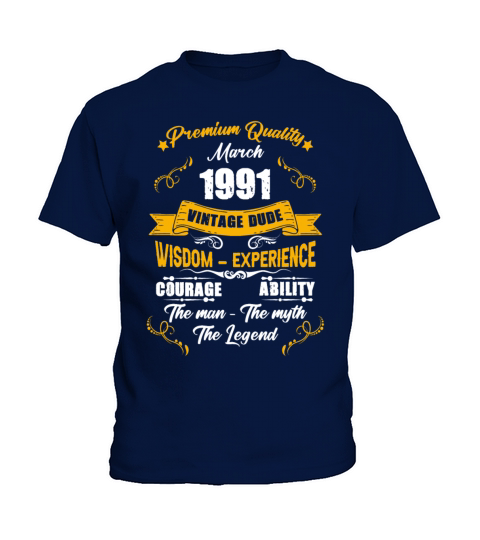March 1991 Vintage Birthday Present Kids T-Shirt