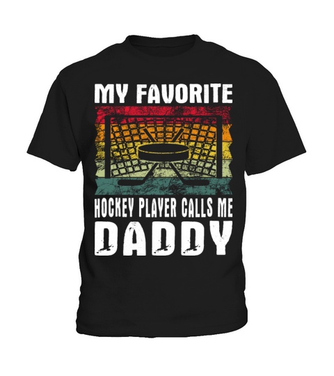 My Favorite Hockey Player Daddy Vintage Text Kids T-Shirt