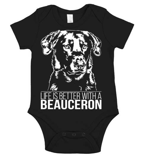 Beauceron life is better dog saying dog mom Short Sleeve Baby One-Piece