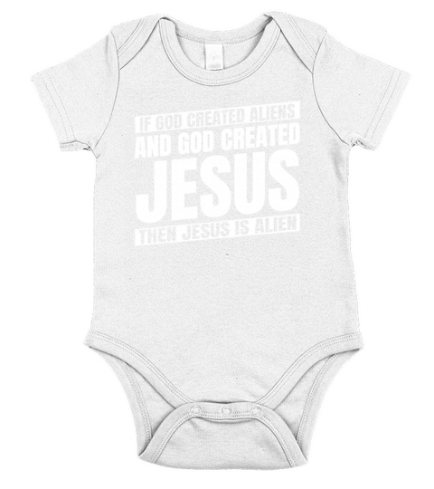 Christian Christianity Funny Alien Jesus Short Sleeve Baby One-Piece