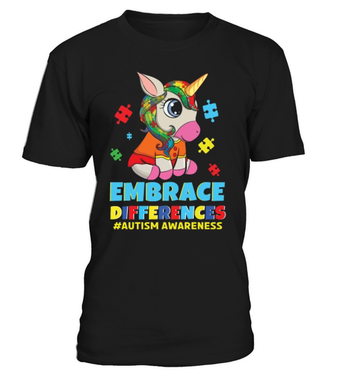 Different Colorful Puzzle Unicorn Autism Awareness T-Shirt Unisex