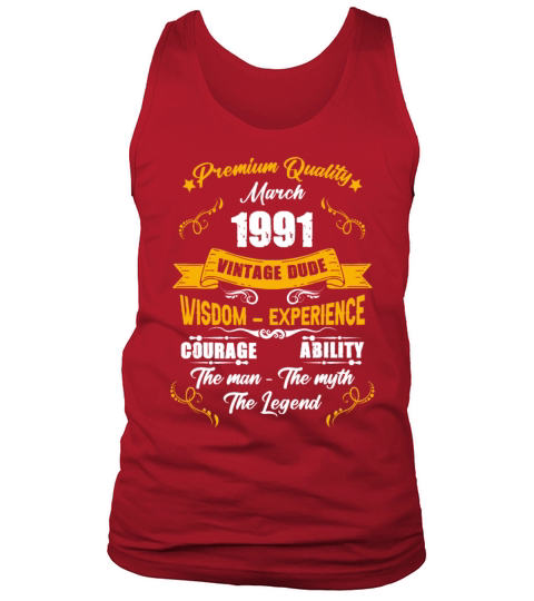 March 1991 Vintage Birthday Present Tank Top Unisex