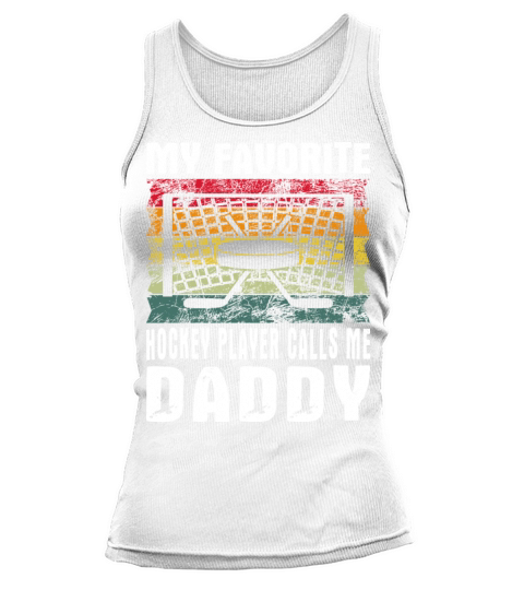 My Favorite Hockey Player Daddy Vintage Text Tank top Woman