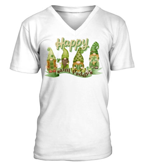 Saint Paddys Day Lucky gnomes typography V-Neck T-shirt