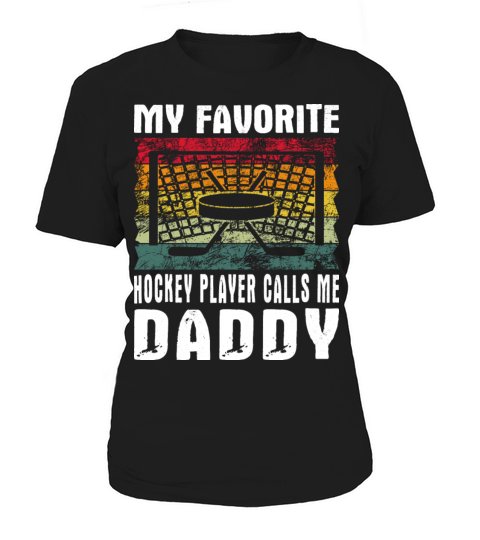 My Favorite Hockey Player Daddy Vintage Text Women's T-Shirt
