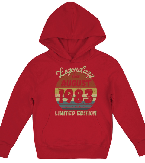 August 1983 - Vintage Birthday Present Kids Hoodie