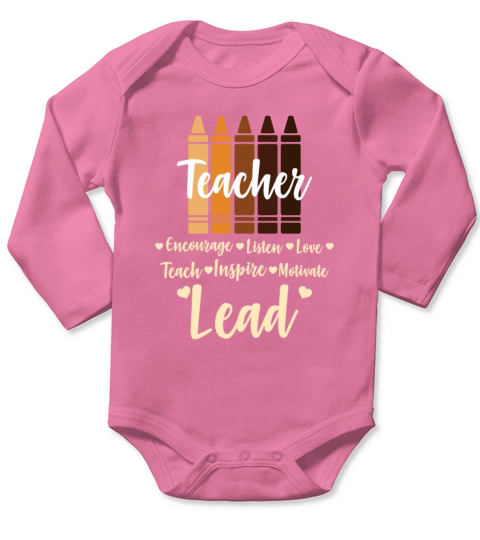 Black Teacher Melanin Crayons Black History Month Long Sleeve Baby One-Piece