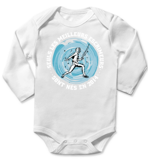 Fencers born in 2014 Birthday Vintage Long Sleeve Baby One-Piece