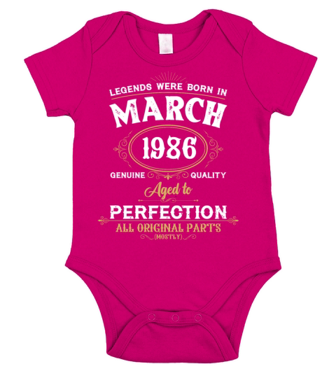 Legends Were Born In March 1986 Short Sleeve Baby One-Piece