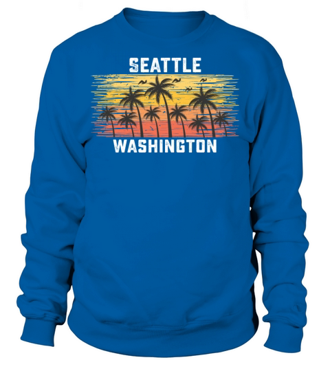 Seattle Washington Summer Retro VIntage Vacation Sweatshirt Unisex