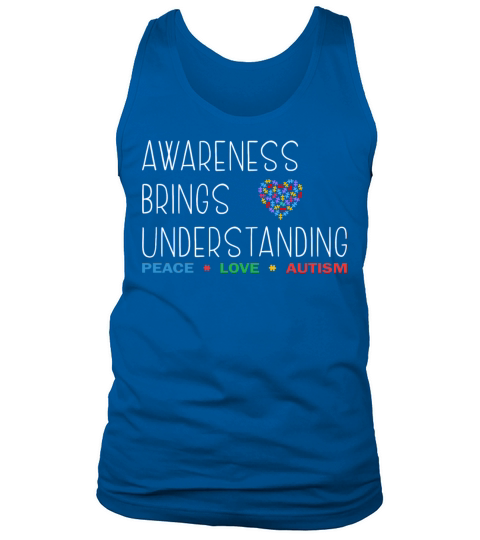Awareness Brings Understanding Peace Love Autism Tank Top Unisex