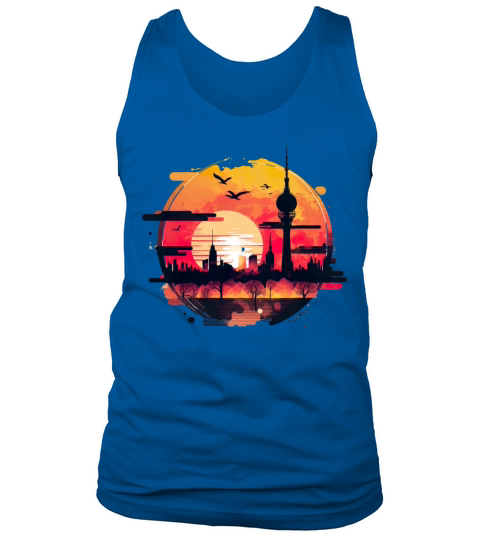 Berlin Skyline Sunset Retro Vintage Tank Top Unisex