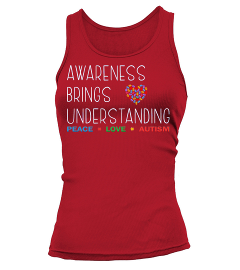 Awareness Brings Understanding Peace Love Autism Tank top Woman