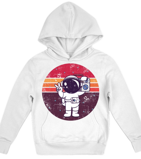 Music Astronaut Vintage Kids Hoodie