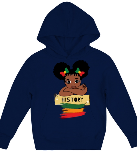 Rtro vintage Black History month cute girl Kids Hoodie