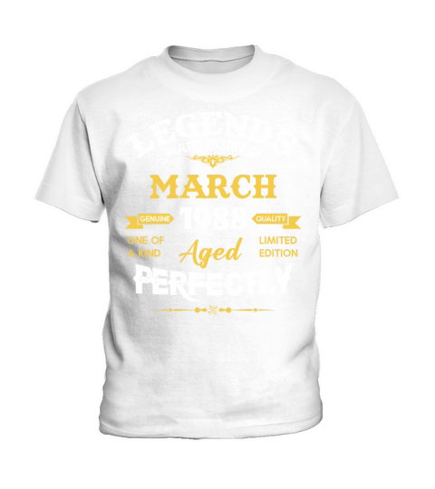 Vintage Aged To Perfection March 1988 Kids T-Shirt