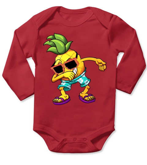 Dabbing Cool Sunglasses Pineapple Long Sleeve Baby One-Piece