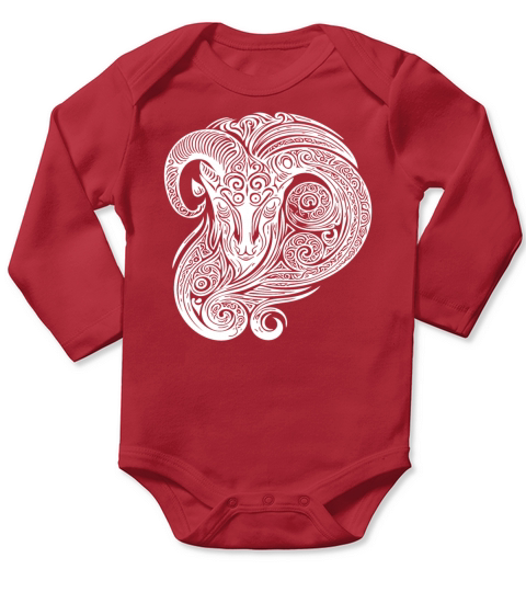 Elegant Capricorn Vintage Tribal Tattoo Long Sleeve Baby One-Piece