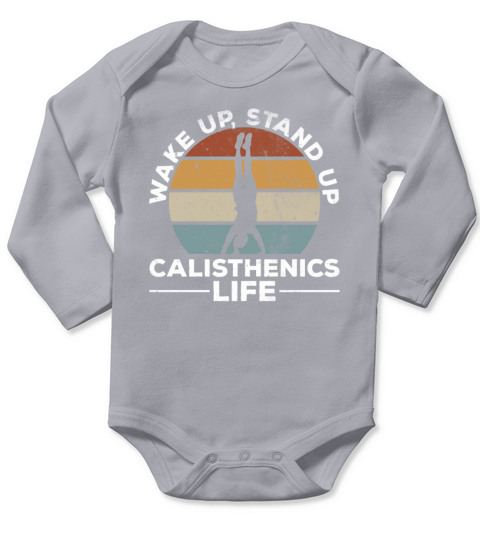 Vintage Calisthenics Life Retro Pull Ups Retro Long Sleeve Baby One-Piece