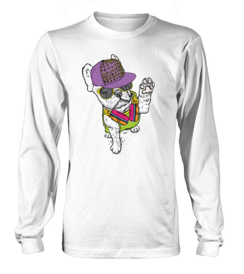 Cool hipster dog in stylish clothes Long sleeved Unisex