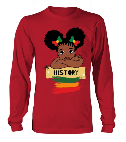 Rtro vintage Black History month cute girl Long sleeved Unisex