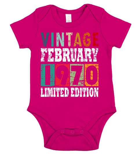 Born 1970 February 53rd Birthday Gift Short Sleeve Baby One-Piece