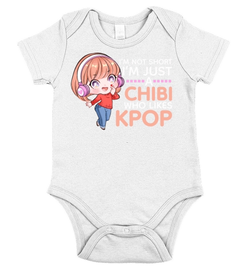 Im Not Short Just A Chibi Who Likes Kpop Cute Ani Short Sleeve Baby One-Piece