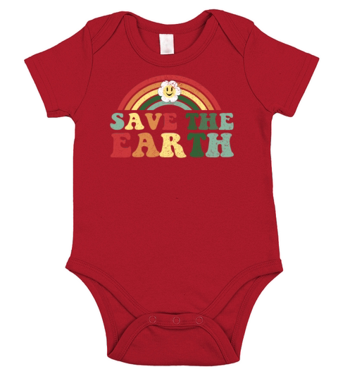 Save the Earth Vintage Distressed Earth Day Short Sleeve Baby One-Piece
