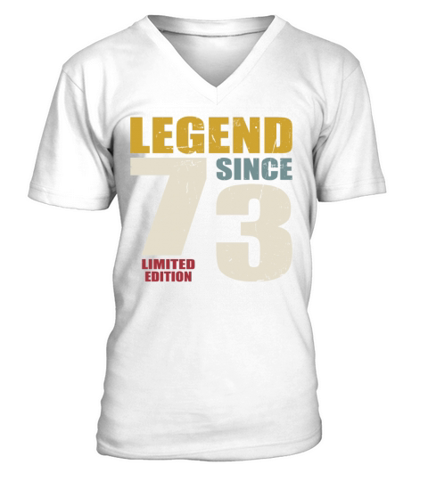 50th birthday vintage 1973 legend since 1973 V-Neck T-shirt