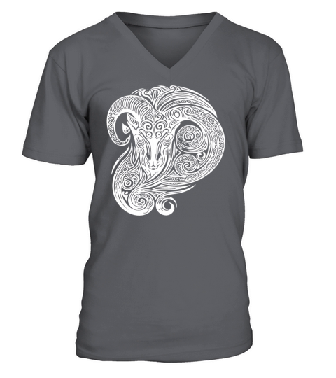Elegant Capricorn Vintage Tribal Tattoo V-Neck T-shirt
