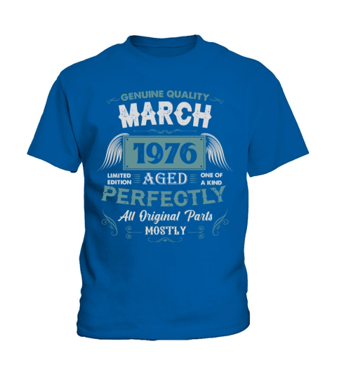 March 1976 Vintage Birthday Present Kids T-Shirt